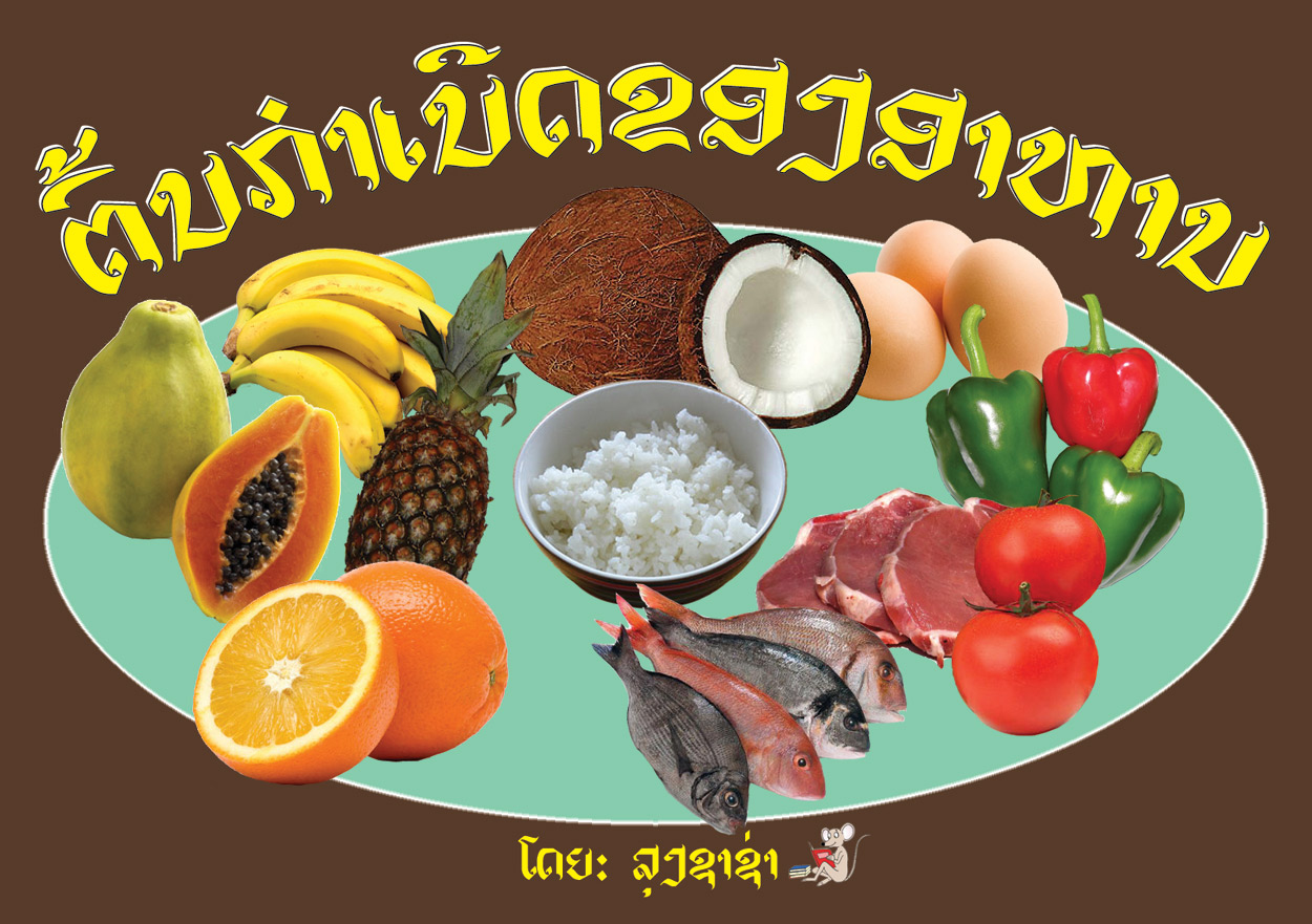 Food Origins large book cover, published in Lao language