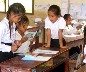 a book party in a rural Lao village