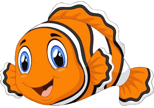 cartoon image of a happy clownfish