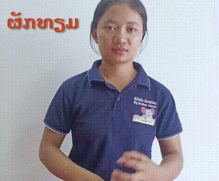 How to say this lesson's Lao words in sign language